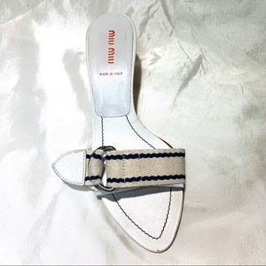 MIU MIU PRADA ITALIAN SHOES, SUMMER SLIDES, 37